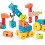 Дървени цветни кубчета 44 части, Hape