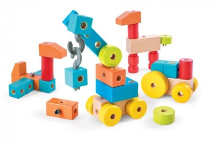 Дървени цветни кубчета 44 части, Hape