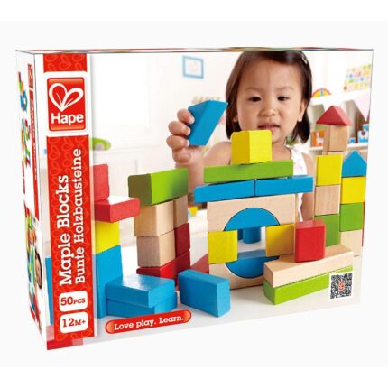 Комплект дървени кубчета, 50бр, Hape