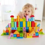 Комплект дървени кубчета с цифри и букви, 80 броя, Hape - Image 5