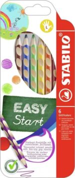 Ергономични цветни моливи EASYcolors, лява ръка, 6 цвята, Stabilo - Image 2