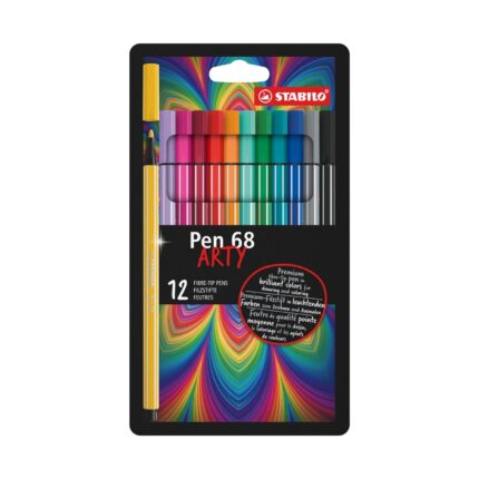 Комплект флумастери Pen 68 Arty, 12 цвята, Stabilo