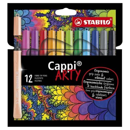 Комплект флумастери Cappi Arty, 12 цвята, Stabilo