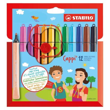 Комплект флумастери Cappi, 12 цвята, Stabilo