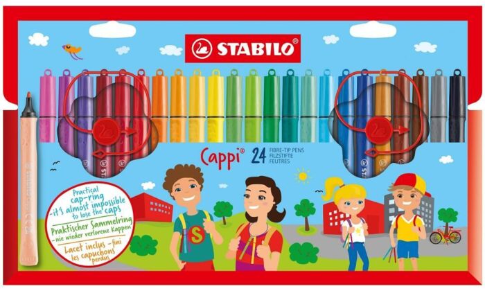 Комплект флумастери, Stabilo, Cappi ST168/24-4, 24 цвята Комплект флумастери Cappi Stabilo