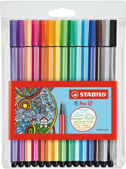 Комплект флумастери Pen 68 10+5 neon Stabilo