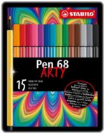 Комплект флумастери Pen 68 Arty метална кутия Stabilo