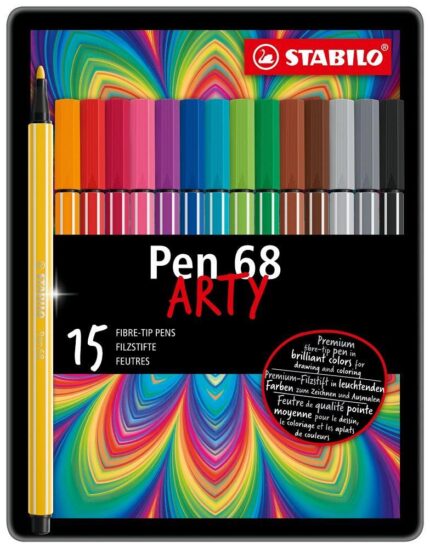 Комплект флумастери Pen 68 Arty метална кутия Stabilo