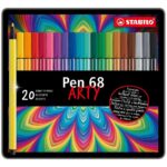 Комплект флумастери Pen 68 Arty метална кутия Stabilo