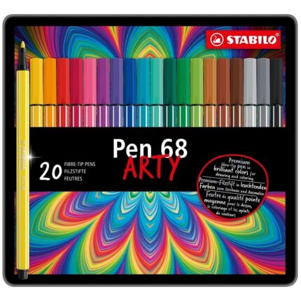 Комплект флумастери Pen 68 Arty метална кутия Stabilo