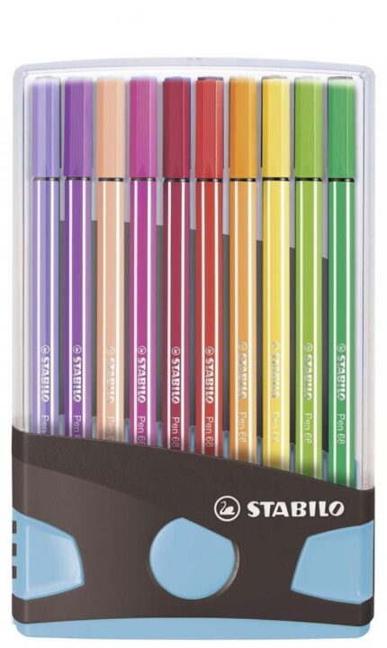 Комплект флумастери Pen 68 Color Parade светлосиня кутия Stabilo