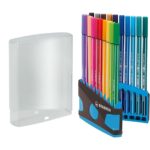Комплект флумастери Pen 68 Color Parade светлосиня кутия, 20 цвята, Stabilo - Image 3
