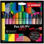 Комплект флумастери Pen 68 Max Arty, 12 цвята, Stabilo - Image 2