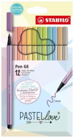 Комплект флумастери Pen 68 Pastellove Stabilo