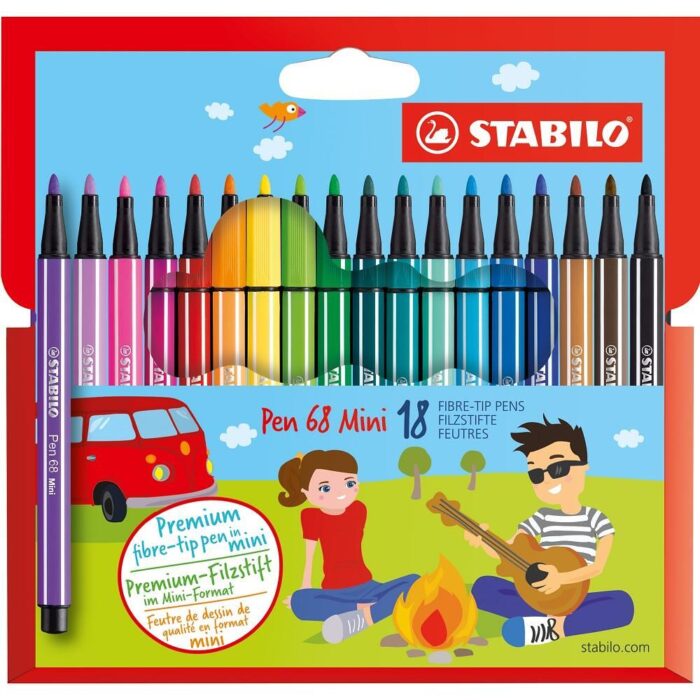 Комплект флумастери, Stabilo, Pen 68 ST668/18, 18 цвята Комплект флумастери Pen 68 Stabilo