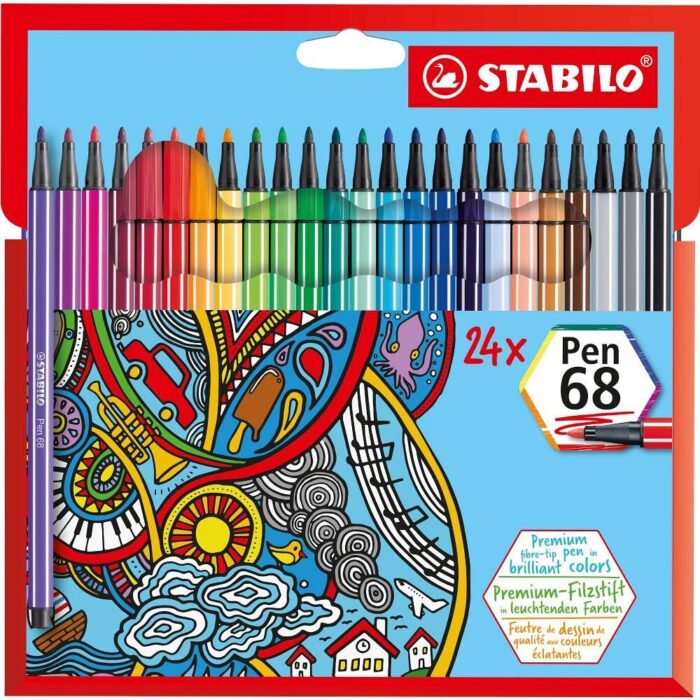 Комплект флумастери, Stabilo, Pen 68 ST6824-7, 24 цвята Комплект флумастери Pen 68 Stabilo
