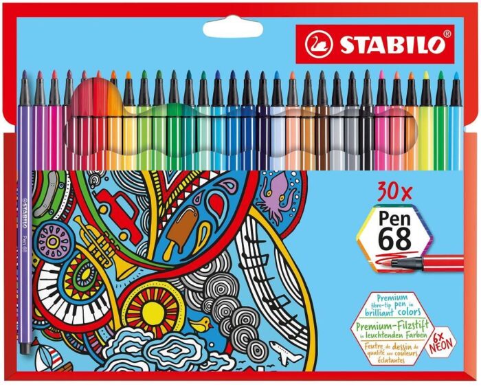 Комплект флумастери, Stabilo, Pen 68 ST6830-7, 30 цвята Комплект флумастери Pen 68 Stabilo