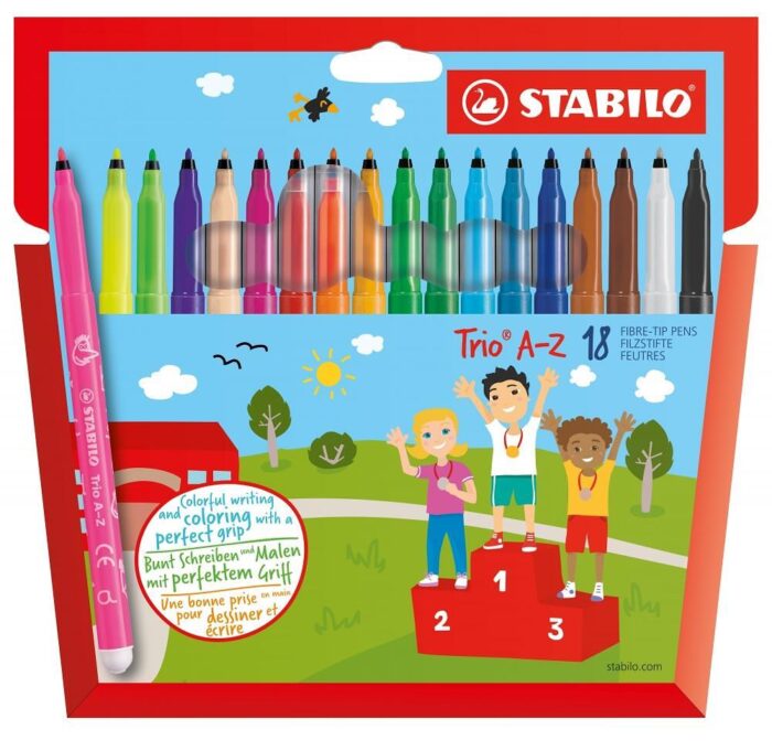 Комплект флумастери, Stabilo, Trio A-Z, 18 цвята Комплект флумастери Trio A-Z Stabilo