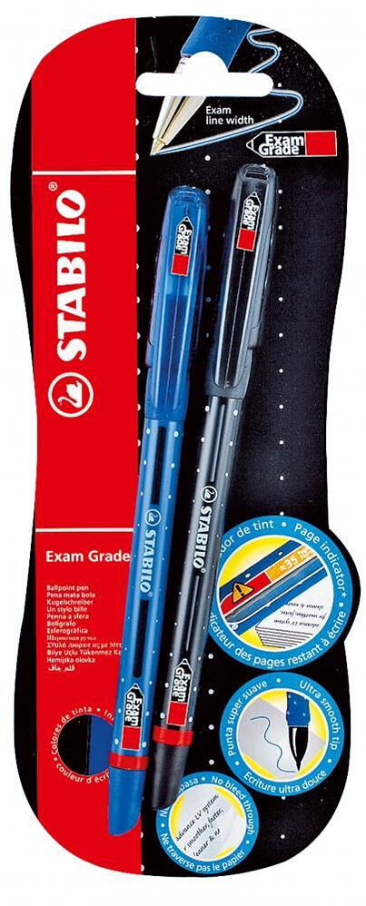 Комплект химикалки със скала Exam Grade, 2 броя, Stabilo
