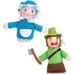 Комплект кукли за пръсти 11 см Червената шапчица, 4 броя, Eurekakids - Image 2