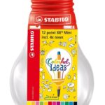 Комплект мини перманентни маркери Point 88 в крушка Stabilo