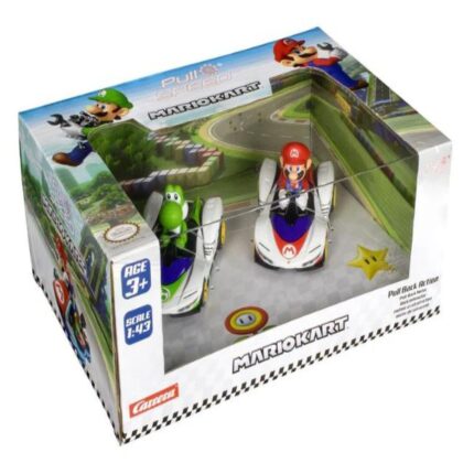 Комплект пулбек колички Super Mario Марио и Йоши, 2 броя, Carrera