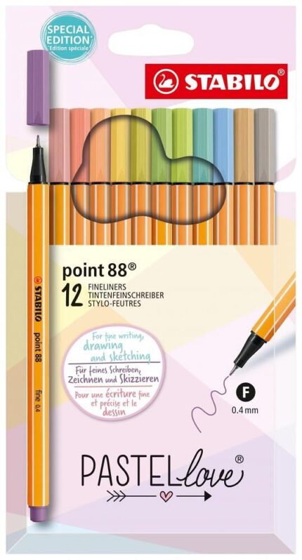 Комплект тънкописци Point 88 fine 0.4 Pastellove Stabilo
