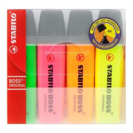 Комплект Текст Маркери Boss Original, 4 цвята, Stabilo