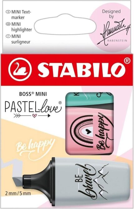 Комплект текст маркери Boss Mini Pastel Love 2.0, 3 цвята, Stabilo