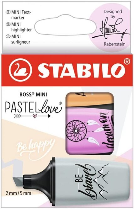 Комплект текст маркери Boss Mini Pastel Love 2.0, 3 цвята, Stabilo