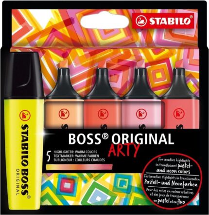 Комплект текст маркери Boss Original Arty Warm Colours, 5 цвята, Stabilo