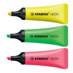 Комплект текст маркери Neon, 3 цвята, Stabilo - Image 2