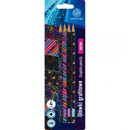 Комплект графитни моливи Astrapen Neon HB, 4 броя, Astra