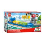 Комплект за игра Товарен кораб и кран, 6 части, Hape - Image 3
