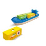 Комплект за игра Товарен кораб и кран, 6 части, Hape - Image 4