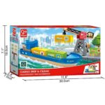 Комплект за игра Товарен кораб и кран, 6 части, Hape - Image 5