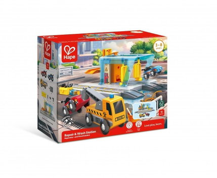 Комплект железопътен сервиз, 11 части, Hape