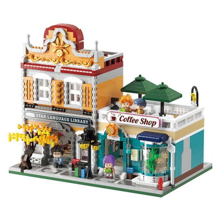 Конструктор Градска библиотека с фигурки, 2960 части, Koco Bricks