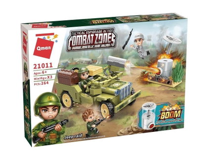 Конструктор Combat Zone Нападение с джип, 264 части, Qman