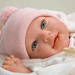 Кукла бебе Елба с розово вълнено боди, 45 см, Arias - Image 3