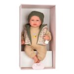 Плачеща кукла бебе Миес с бежово-зелено костюмче, 45 см, Arias - Image 5