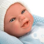 Кукла бебе Паоло със синьо одеяло, 40 см, Arias - Image 5