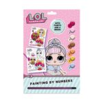 L.O.L. Surprise оцвети по номера, Totum: розова корица „Painting by Numbers“ с кукла с диадема и бяла пелерина, малки картинки за попълване и номерирани капачета с бои до четка.