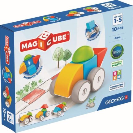 Магнитен конструктор Magicube Колички 10 части, Geomag