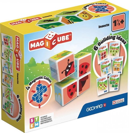 Магнитен конструктор Magicube насекоми и карти 11 части, Geomag