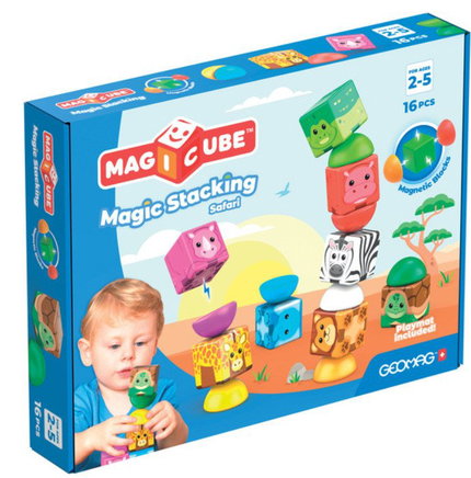 Магнитен конструктор Magicube Сафари, 16 части, Geomag