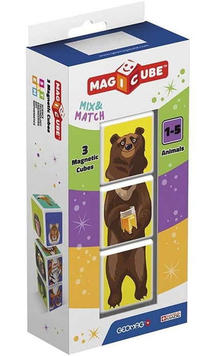 Магнитен конструктор Magicube животни, 3 части, Geomag