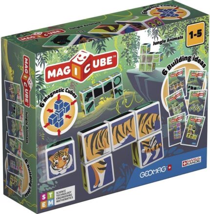Магнитен конструктор Magicube животни в джунглата, Geomag