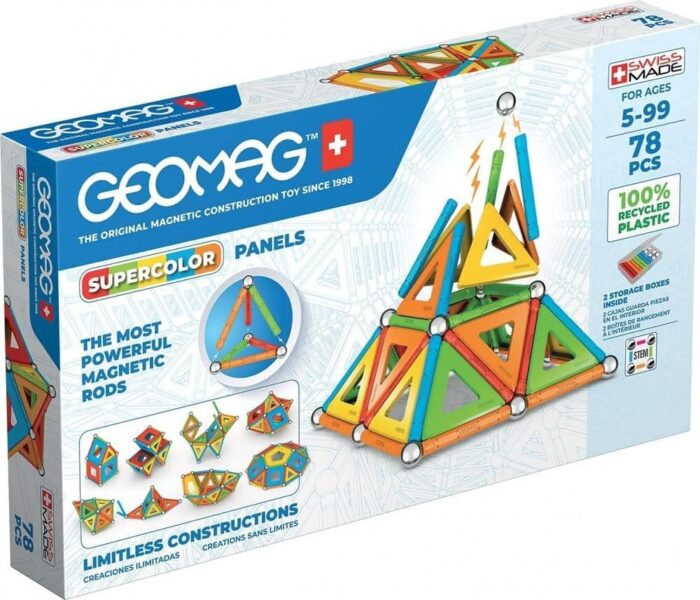Магнитен конструктор, Geomag, Supercolor 383, 42 части Магнитен конструктор Supercolor 42 части, Geomag