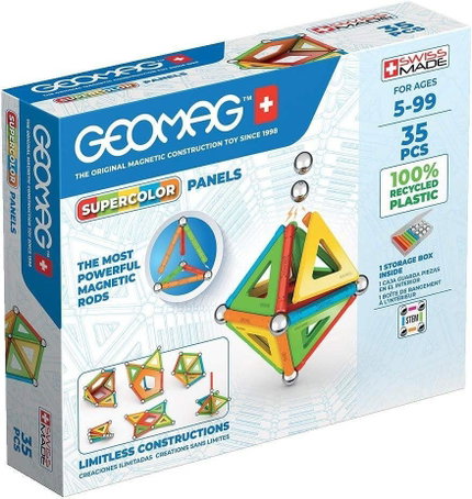 Магнитен конструктор Supercolor Panels, 35 части, Geomag